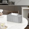 LunaLulinlk Tissue Box Cover Stylish PU Leather Rectangular Tissue Box Holder with Magnetic Bottom Cover (Silver Grey) - 3 of 4