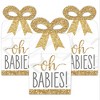 Big Dot of Happiness It's Twins - Square Favor Gift Boxes - Gold Twins Baby Shower Bow Boxes - Set of 12 - 2 of 4