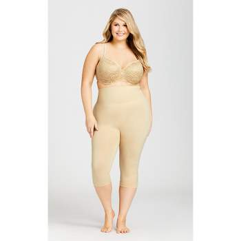 Avenue Body  Women's Plus Size Seamless Hi Waist Capri - Beige - 26w/28w :  Target