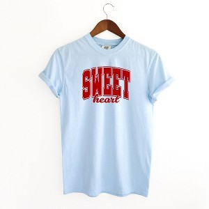 Simply Sage Market Women's Sweetheart Varsity Short Sleeve Garment Dyed Tee - 1 of 3