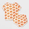 Baby 2pc Halloween Pumpkin T-Shirt & Bloomer Set - Cat & Jack™ Cream - 2 of 4