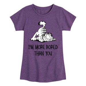 Girls' - Garfield - More Bored Than You Fitted Short Sleeve Graphic T-Shirt - 1 of 4