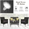 Tangkula 4PCS Rattan Furniture Set Cushioned Sofa Coffee Table Backyard Porch Patio Grey - 3 of 4