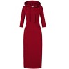 BLUEMING Womens 3/4 Long Sleeve Maxi Hoodie Dress Casual Pocket Slim Pullover Sweater Dress Travel Outfits - 4 of 4