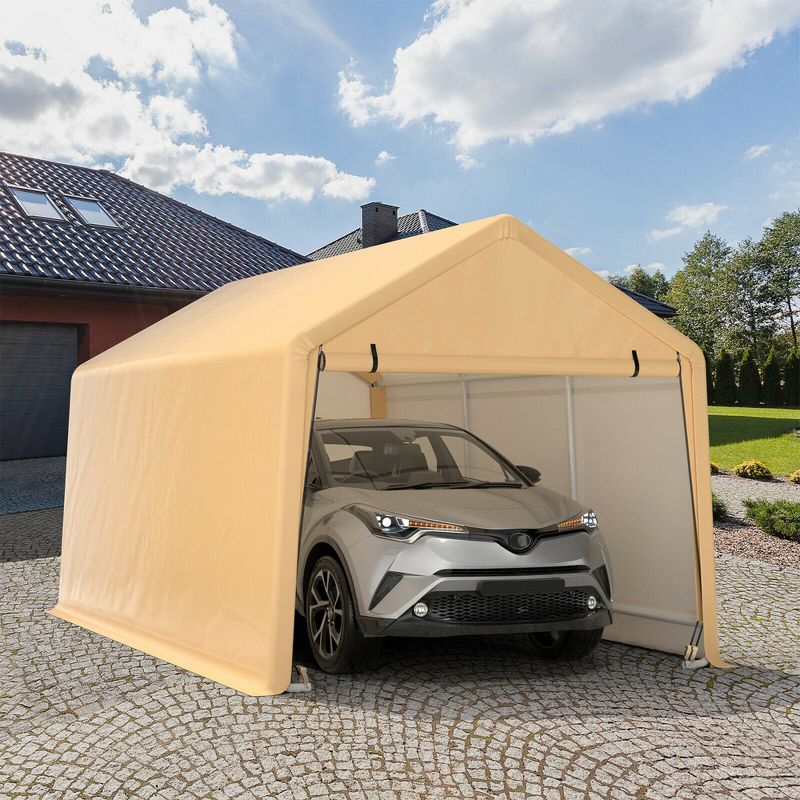 Costway 9x17 ft Heavy Duty Carport Canopy PE Car Tent Steel Outdoor Garage Shelter, 3 of 11