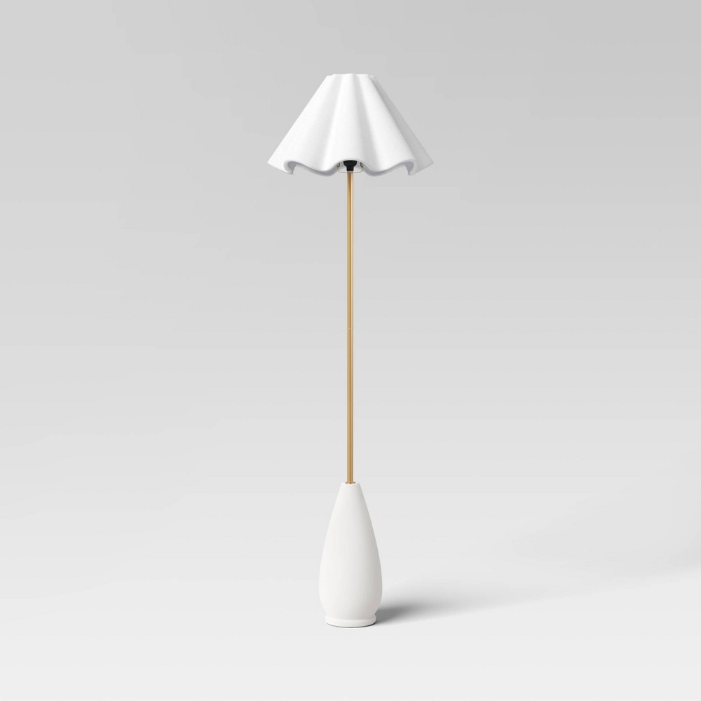 Wavy Shade Collection Ceramic Base Floor Lamp White - Threshold™