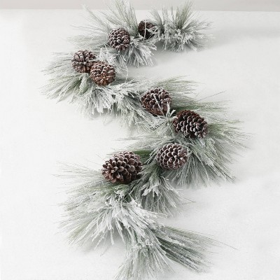 Sullivans Artificial Flocked Long Needle Garland 72"L Green