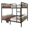 NicBex Twin Quad Bunk Bed with Safety Guardrail,Metal Twin Loft Bed with Ladder and Converts to 3 Twin Beds,Noise Reduced Bunk Beds for Bedroom - 2 of 4