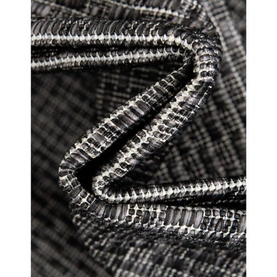 4' x 6' Black Synthetic Outdoor Area Rug: Flat Woven, Washable, Reversible