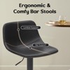 NicBex Adjustable Height Bar Stools Set of 2,PU Leather Swivel Bar Stools with Back Footrest,Modern Counter Stools for Kitchen Island,Home Bar - 4 of 4