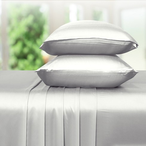 Soft Silk-Like Cooling Bed Sheets, Deep Pocket Sheets Set by California  Design Den - Silver Gray, Split King - Adjustable