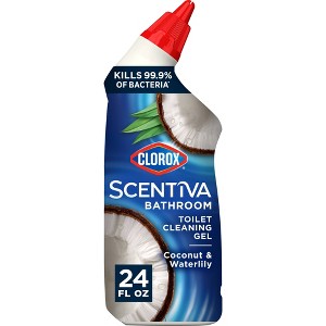 Clorox Scentiva Coconut & Waterlily Toilet Cleaning Gel - 24 fl oz - 1 of 4