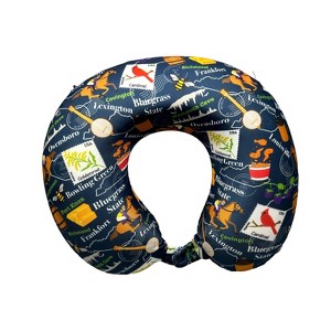 WOLF State Souvenir Printed Spandex Memory Foam Travel Neck Pillow - 1 of 3