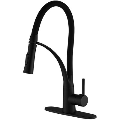 Single-Handle Pull-Down Sprayer 2 Spray High Arc Kitchen Faucet With Deck Plate