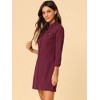 INSPIRE CHIC Women's 3/4 Sleeve Button Down Denim Shirt Dress - 4 of 4
