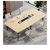 94.5in Meeting Table With Rectangle Grommet Modern Boat Shaped Seminar Table For Office Meeting Conference Room - 2 of 4