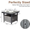 VINGLI Outdoor Side Table with Umbrella Hole Wicker Patio Umbrella Table, Wicker Side Table End Table for Balcony Porch Deck - 3 of 4