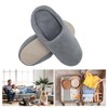 Unique Bargains Coral Fleece Elastic Slippers Disposable Slippers Beige Gray 1 Pair - 4 of 4