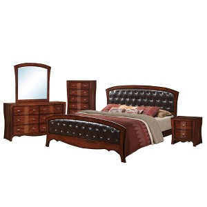 5pc King Jansen Panel Bedroom Set Espresso Brown - Picket House Furnishings