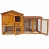 Wooden Outdoor Rabbit Hutch, 55.5" Large Chicken Coop, Guinea Pig Cage with Waterproof Roof Top For Indoor Outdoor Backyard Garden Brown - 4 of 4