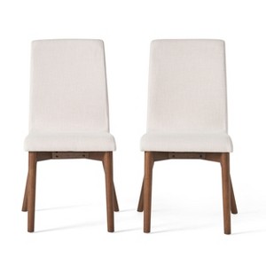Vynxaria Modern Fabric Dining Side Chairs,Set of 2,Light beige - 1 of 4