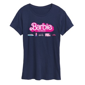 Women's - Barbie - Barbie Transportaion Vehicles Short Sleeve Graphic T-Shirt - 1 of 4