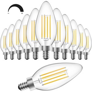 SHINESTAR 12-Pack E12 LED Candelabra Bulbs, 60W Equivalent, B11 Chandelier Candle Bulbs, 2700K Warm White, Dimmable - 1 of 4