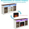 65" LED Farmhouse TV Stand for 65/70/75 Inch TVs,Tall Entertainment Center Storage Cabinets w/Power Outlets - 3 of 4