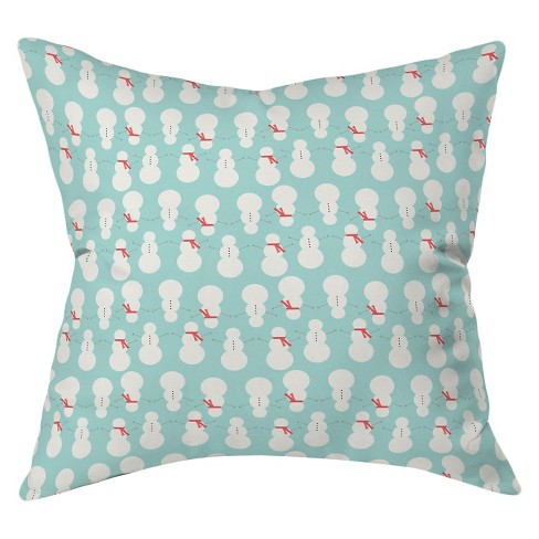 20 X20 Winter Blue Cute Snowmen Throw Pillow Deny Designs Target