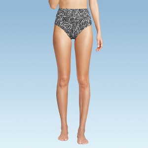 Lands' End Women's Chlorine Resistant Pinchless High Waisted Bikini Bottoms - 1 of 4