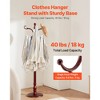 VEVOR Coat Rack Freestanding, Wooden Coats Rack Stand with Weighted Base & 11 Hooks, Free Standing Hall Coat Tree for Entryway, Bedroom, Brown - 3 of 4