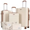 Whisen 5-Piece Set Luggage Sets ABS Lightweight Suitcase with Travel Bag, Toiletry Bag, TSA Lock and Rotating Wheels - 2 of 4