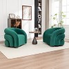 SEYNAR Modern Glam Velvet 360 Degree Swivel Accent Armchair with Tufted Back Set of 2 - 3 of 4