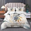 Hachikiko Black White Gold Marble Geometry Comforter Set,3D Printed Modern Bedding with Pillowcases - 2 of 4