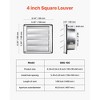 VEVOR 4 inch Wall Vent Cover, Louvered Square AC Vent Gable Cover, Premium Stainless Steel & with Noise Reducing Rubber Gasket, (1 Pack, Silver) - 3 of 4