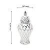 Gulches White and Silver Ceramic Decorative Jar with Lid - 2 of 4