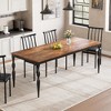 Homhougo Dining Room Table 6, 78.8'' Mid Century Kitchen Table Furniture with Metal Frame Heavy Duty Legs Black - 2 of 4