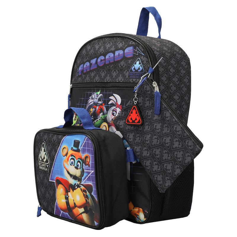 Five Nights At Freddy's Security Breach Fazcade Youth 5-Piece Backpack Set, 2 of 7