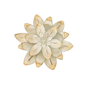 Antique Finish Wall Flower White Metal by Foreside Home & Garden