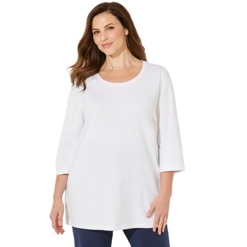 Catherines Women's Plus Size Petite Suprema Feather Together Tee - 3xwp ...