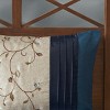 Gulches Queen 7 Piece Elegant transitional style Embroidered Comforter Set£¬Navy - 4 of 4