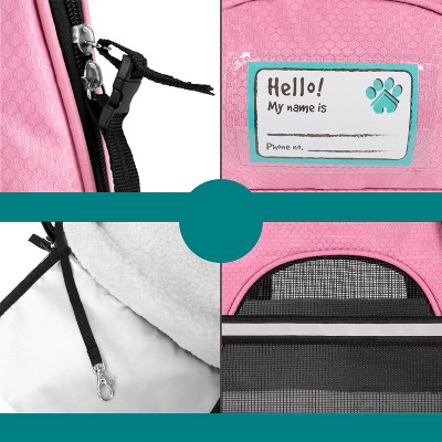 Pink Soft-Sided Airline Approved Pet Carrier for Small Breeds