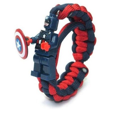 Super Hero Cap 4 inches Block Adjustable Bracelet Multicolor Figure