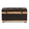Gendry Faux Leather Upholstered and Wood Large Storage Ottoman Dark Brown/Oak Brown - Baxton Studio - 4 of 4