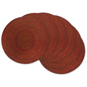 DII Variegated Placemat Set 6 Piece, Red, 15" Dia - 1 of 4