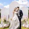 Bling Arch Backdrop Cover, Sequin Wedding Arch Stand Cover with Zipper, Round Top Fitted Backdrop Covers for Birthdays, Wedding and Party Decoration - 4 of 4