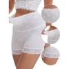 INSPIRE CHIC Women's Wide Lace Trim High-Waisted Tummy Control Butt-Lifting Breathable Shaping Panties - 3 of 4