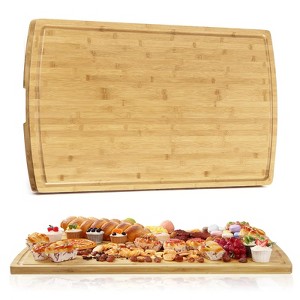 36 x 24 Extra Large Bamboo Cutting Board for Kitchen with Juice Groove and Handles,Kitchen Heavy Duty Chopping Board for Meat, Bamboo Stove Top Cover - 1 of 4