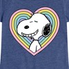 Girls' - Peanuts - Snoopy Heart Fitted Short Sleeve Graphic T-Shirt - 2 of 4