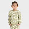 Toddler Boys' Halloween Fleece Sweatshirt and Pants Set - Cat & Jack™ Olive 2T - 3 of 4